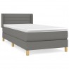 Cama box spring con colchón tela gris oscuro 80x200 cm 2