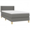 Cama box spring con colchón tela gris oscuro 80x200 cm 3