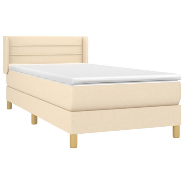 Cama com molas/colchão 80x200 cm tecido cor crème M 3