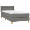 Cama box spring con colchón tela gris oscuro 90x190 cm 3