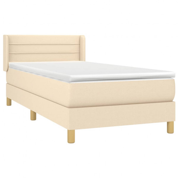 Cama com molas/colchão 90x190 cm tecido cor creme M 3