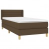 Cama com molas/colchão 90x200 cm tecido castanho-escuro 3