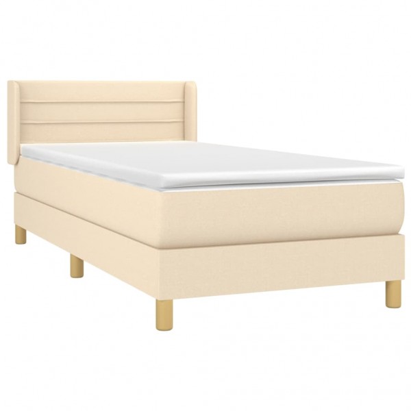 Cama com molas/colchão 100x200 cm tecido cor creme M 3