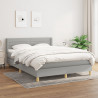 Cama com molas/colchão 140x190 cm tecido cinzento-claro 1