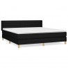 Cama box spring con colchón tela negro 160x200 cm 2