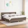 Cama com molas/colchão 160x200 cm tecido castanho-acinzentado 1