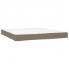 Cama box spring con colchón tela gris taupe 160x200 cm 5