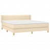 Cama box spring con colchón tela color crema 160x200 cm 3