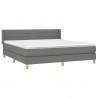 Cama box spring con colchón tela gris oscuro 180x200 cm 3