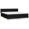 Cama box spring con colchón tela negro 180x200 cm 2