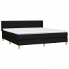 Cama box spring con colchón tela negro 180x200 cm 3