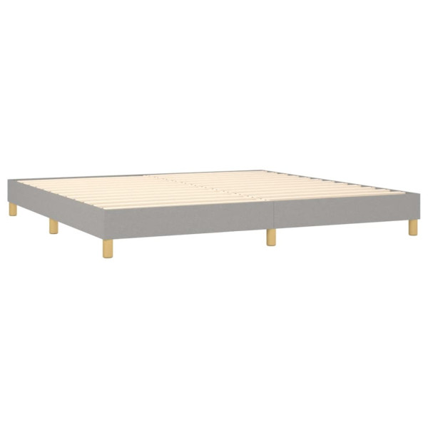 Cama box spring con colchón tela gris claro 200x200 cm M 4