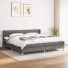 Cama box spring con colchón tela gris oscuro 200x200 cm 1