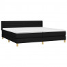 Cama box spring con colchón tela negro 200x200 cm 3