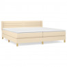 Cama box spring con colchón tela color crema 200x200 cm 2