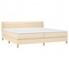 Cama box spring con colchón tela color crema 200x200 cm 3