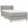 Cama com molas/colchão 80x200 cm tecido cinza-claro 2