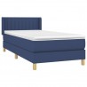 Cama com molas/colchão 80x200 cm tecido azul 3