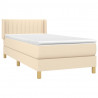Cama com molas/colchão 90x190 cm tecido cor creme 3