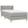 Cama box spring con colchón tela gris claro 90x200 cm 3