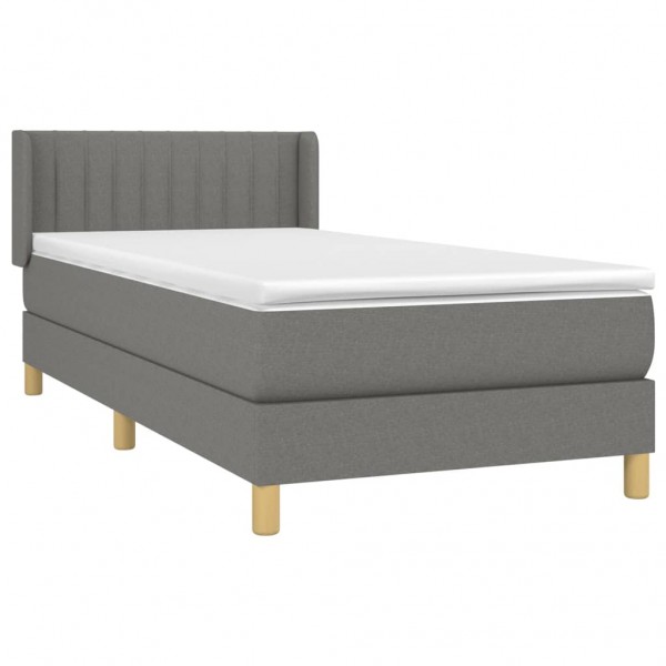 Cama com molas/colchão 90x200 cm tecido cinzento-escuro M 3