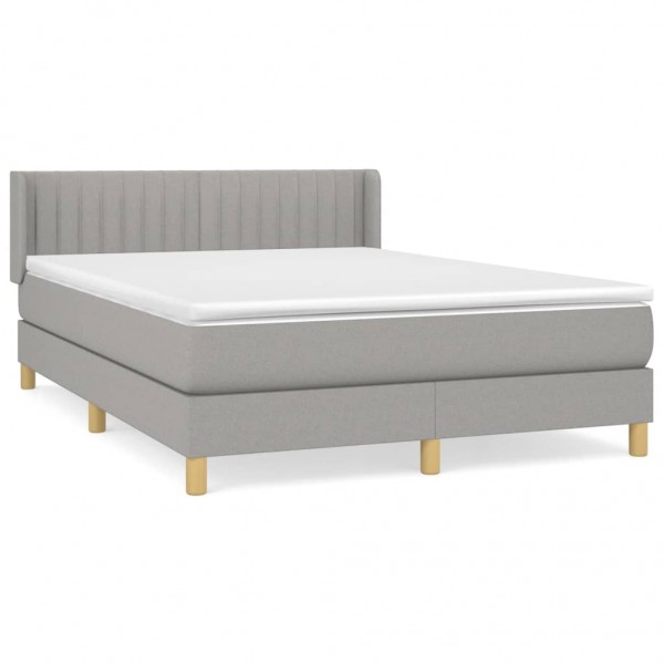 Cama com molas/colchão 140x190 cm tecido cinzento-claro M 2