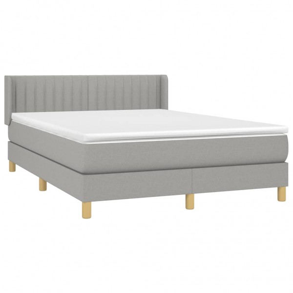 Cama com molas/colchão 140x190 cm tecido cinzento-claro M 3