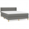 Cama box spring con colchón tela gris oscuro 140x200 cm 2