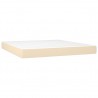 Cama box spring con colchón tela color crema 160x200 cm 5