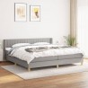 Cama box spring con colchón tela gris claro 200x200 cm 1