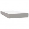 Cama com molas/colchão 200x200 cm tecido cinza-claro 5