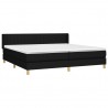 Cama box spring con colchón tela negro 200x200 cm 3