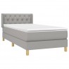 Cama com molas/colchão 80x200 cm tecido cinza-claro 3