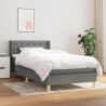 Cama box spring con colchón tela gris oscuro 80x200 cm 1