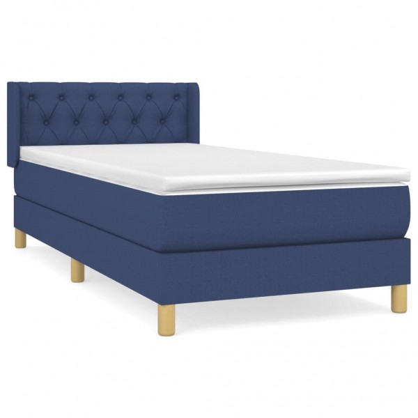 Cama com molas/colchão 80x200 cm tecido azul M 2