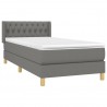 Cama com molas/colchão 90x190 cm tecido cinza-escuro 3