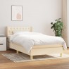 Cama com molas/colchão 90x190 cm tecido cor creme 1