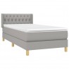 Cama com molas/colchão 90x200 cm tecido cinza-claro 3
