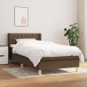 Cama box spring con colchón tela marrón oscuro 90x200 cm 1
