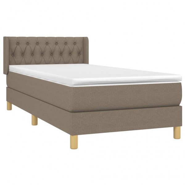 Cama com molas/colchão 100x200 cm tecido cinza-acastanhado M 3