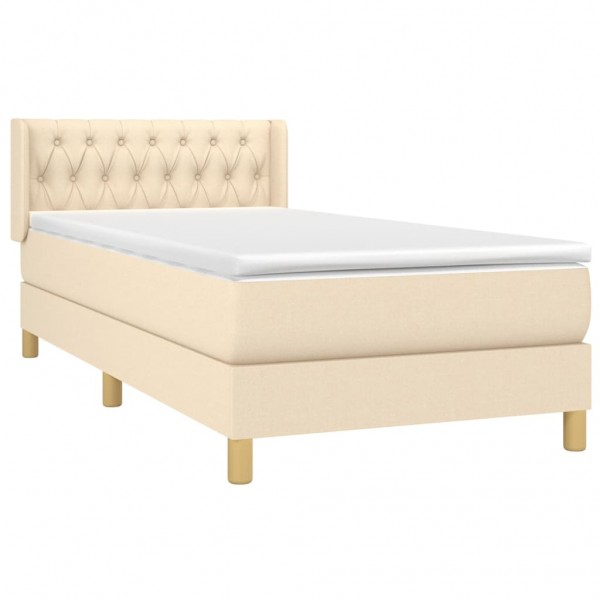 Cama com molas/colchão 100x200 cm tecido cor creme M 3