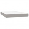 Cama box spring con colchón tela gris claro 140x190 cm 5