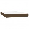 Cama box spring con colchón tela marrón oscuro 140x200 cm 5