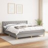 Cama box spring con colchón tela gris claro 160x200 cm 1