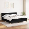 Cama com molas/colchão 160x200 cm tecido preto 1