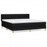 Cama box spring con colchón tela negro 160x200 cm 2