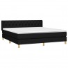 Cama box spring con colchón tela negro 160x200 cm 3