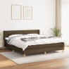 Cama box spring con colchón tela marrón oscuro 160x200 cm 1
