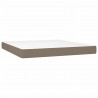Cama box spring con colchón tela gris taupe 160x200 cm 5