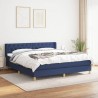 Cama com molas/colchão 160x200 cm tecido azul 1